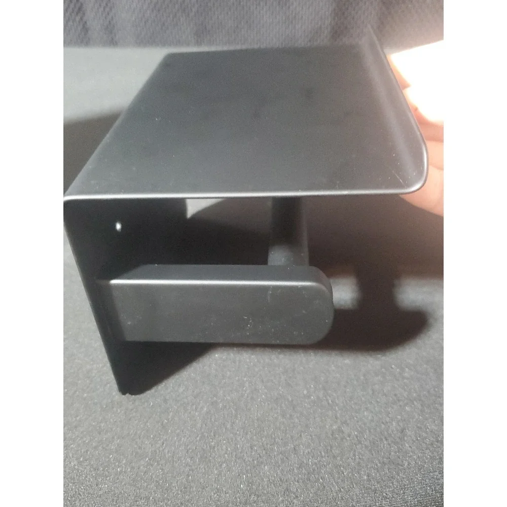 Toilet Paper Holder with Shelf, Rustproof SUS304 Matte Black Toilet Paper Holder